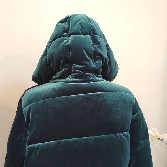 NWOT Gap Plush Velvet Evergreen Quilted Puffer Jacket - Size S - Picture 11 of 16